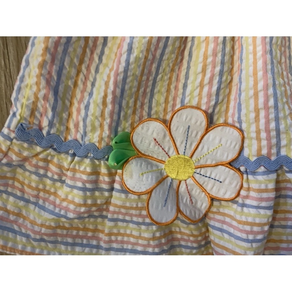 (NWT) Good Lad Girl’s Size 2T Blue & Pink Ruffled Tiered Sundress With Flowers - Picture 5 of 8